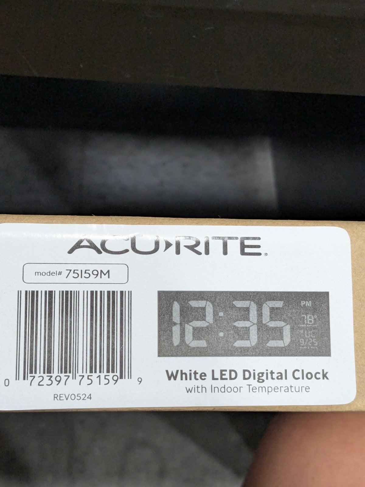 Acurite Large Digital Clock W/ Indoor Temperature, 14.5" 75159M