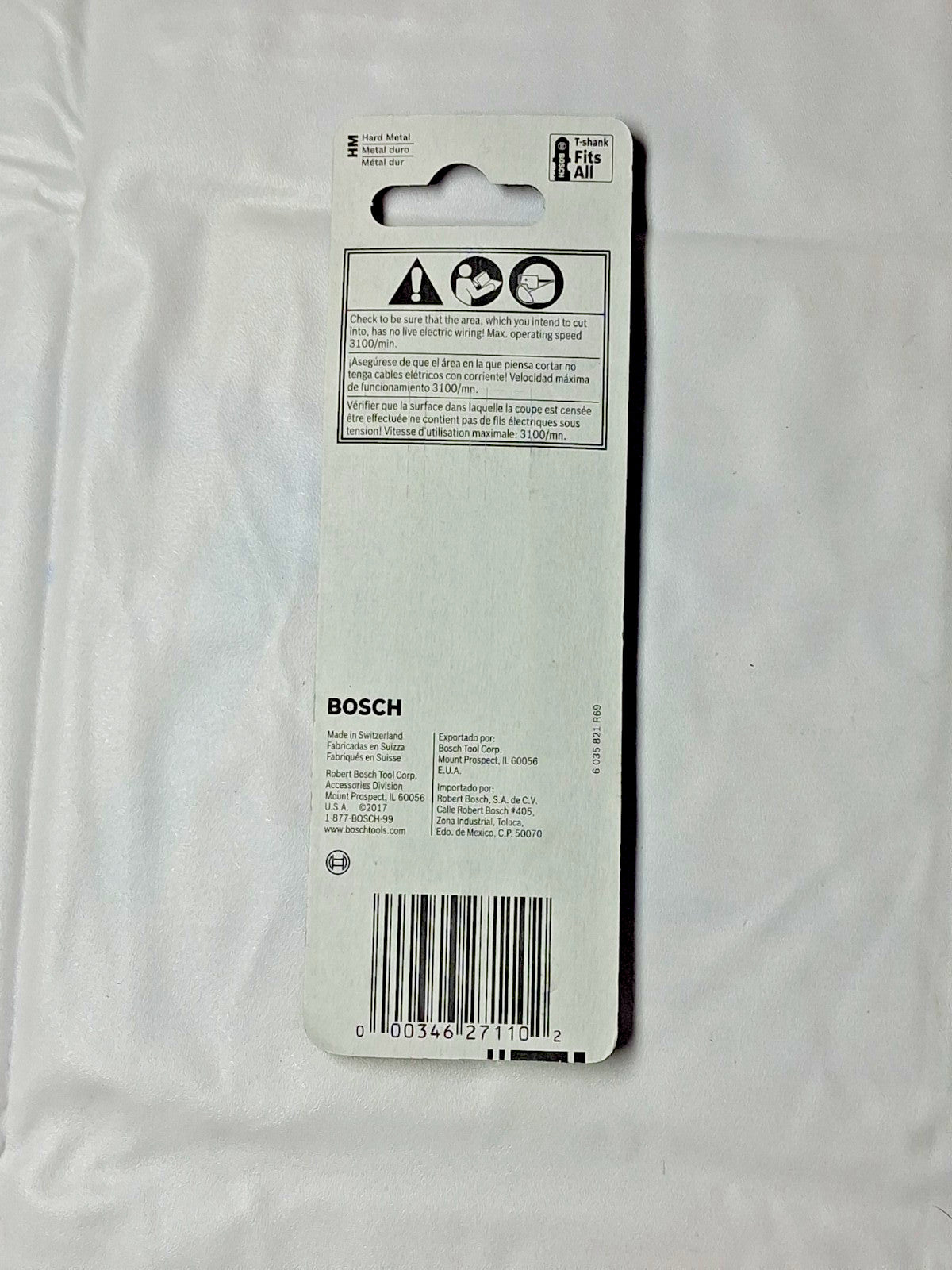 BOSCH Carbide Jigsaw Blades 3-1/4 IN. 24 QTY3 TPI T118AHM1