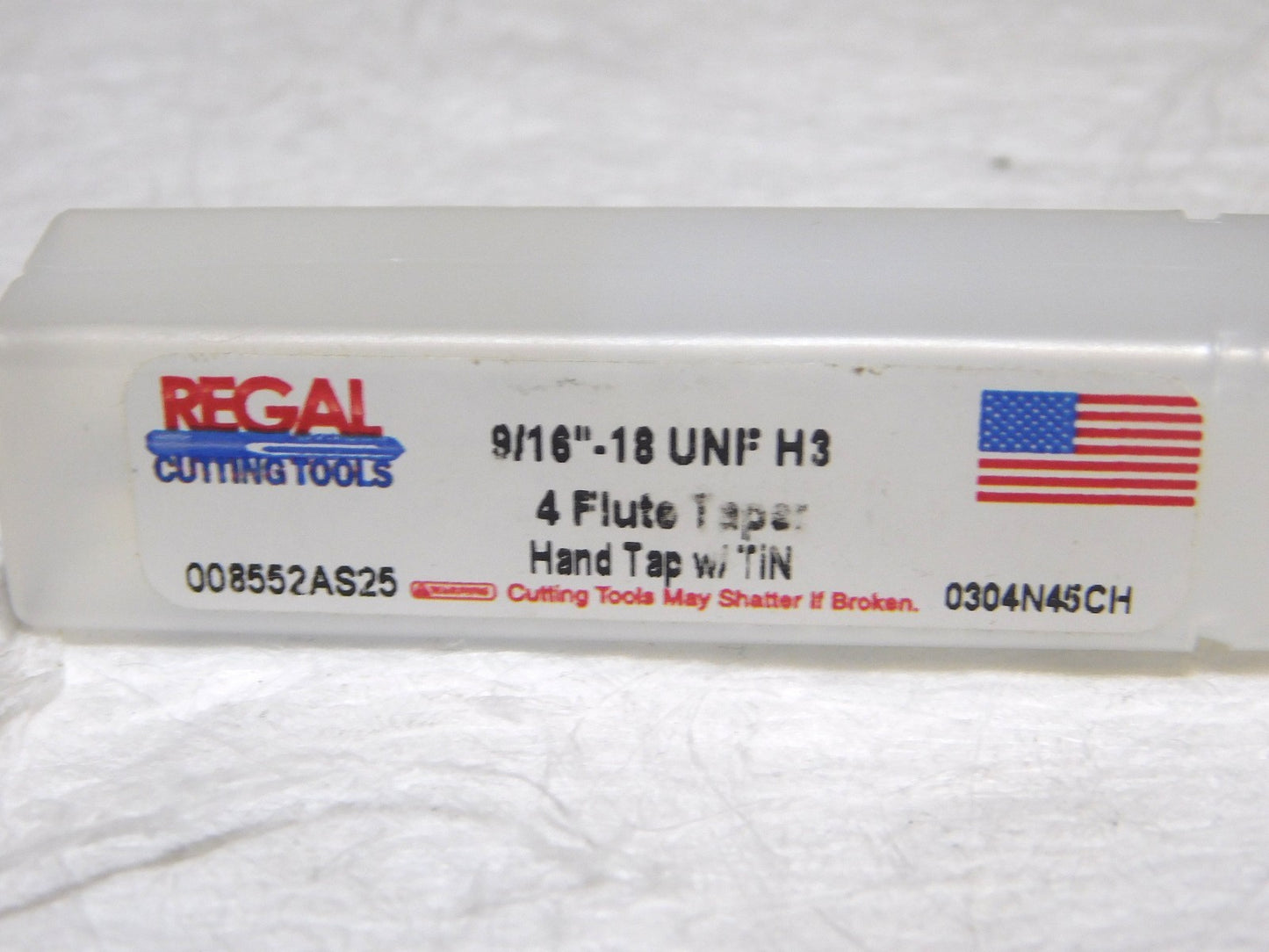 Regal Cutting Tools Straight Flute STD Hand Tap 9/16-18 UNF 3-19/32 L 008552AS25