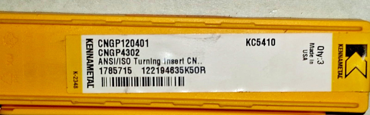 Kennametal Turning Insert CNGP430 KC5410 Carbide 1785715