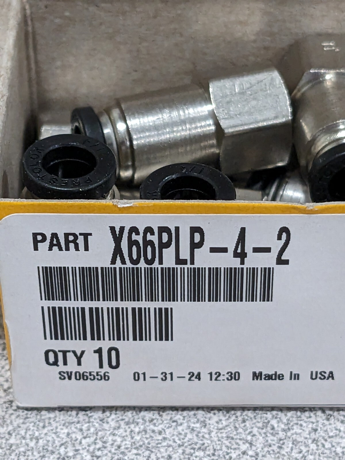 Parker Push-To-Connect Fitting 1/8" Thread, 1/4" OD Qty 10 66PLP-4-2