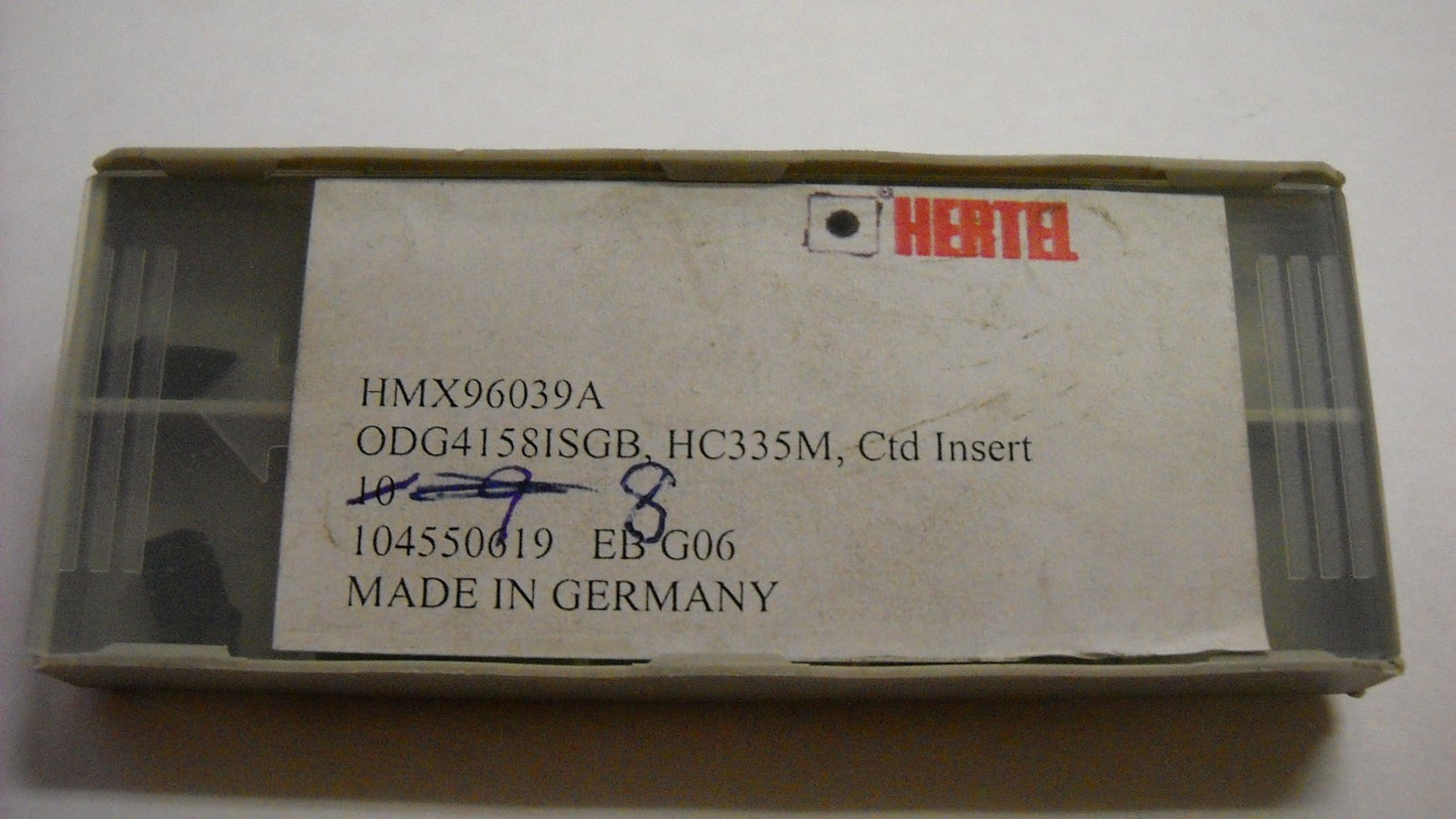 Hertel Carbide Inserts ODG4158ISGB HC335M QTY 8 HMX96039A