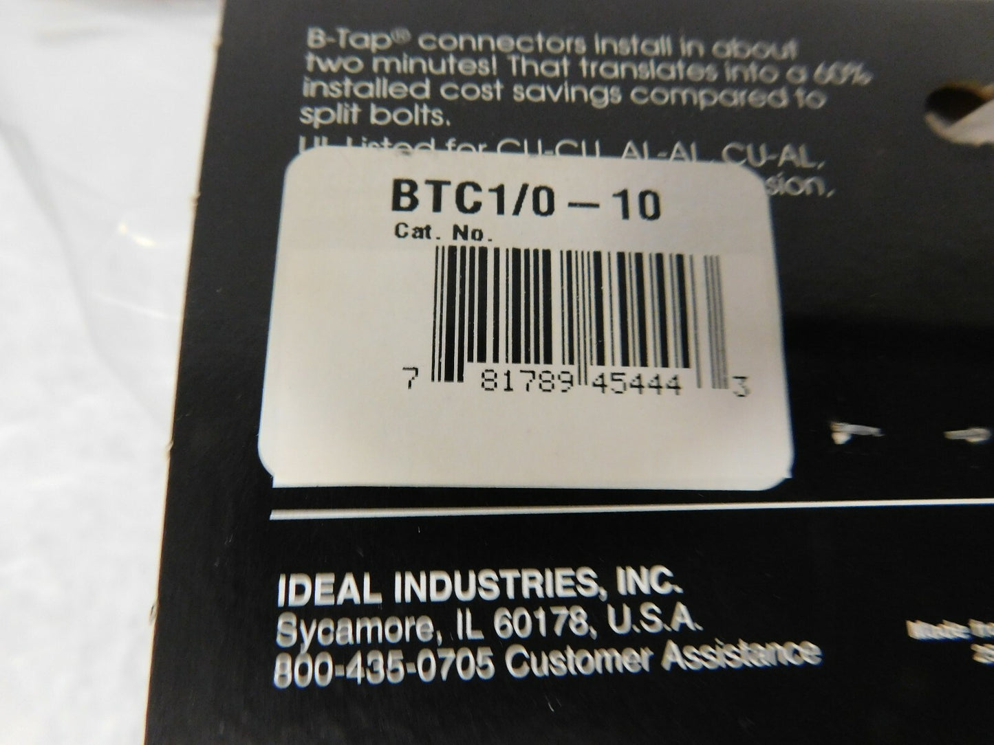 Buchanan 10 to 2 (Tap) 8 to 1/0 (Run) AWG Compatab Tap Connector QTY 2 BTC1/0-10