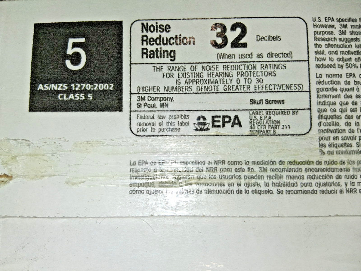 3M Skull Screws Corded Earplugs 120 Pairs P1301
