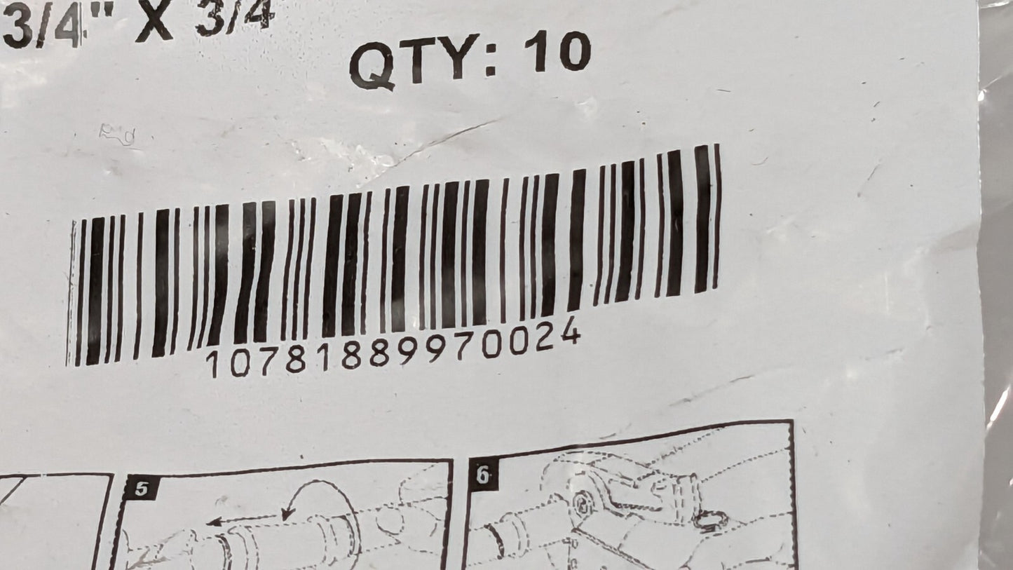 10 PACK PROFLO 3/4" Copper Press x MPT Brass Adapters PFXPPMAF