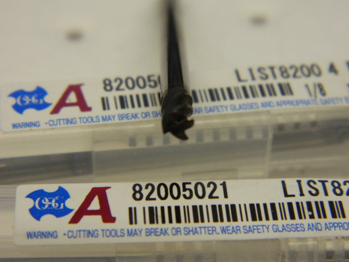 OSG Square End Mill qty 3 1/8'' Dia Solid Carbide 4 Fl 82005021