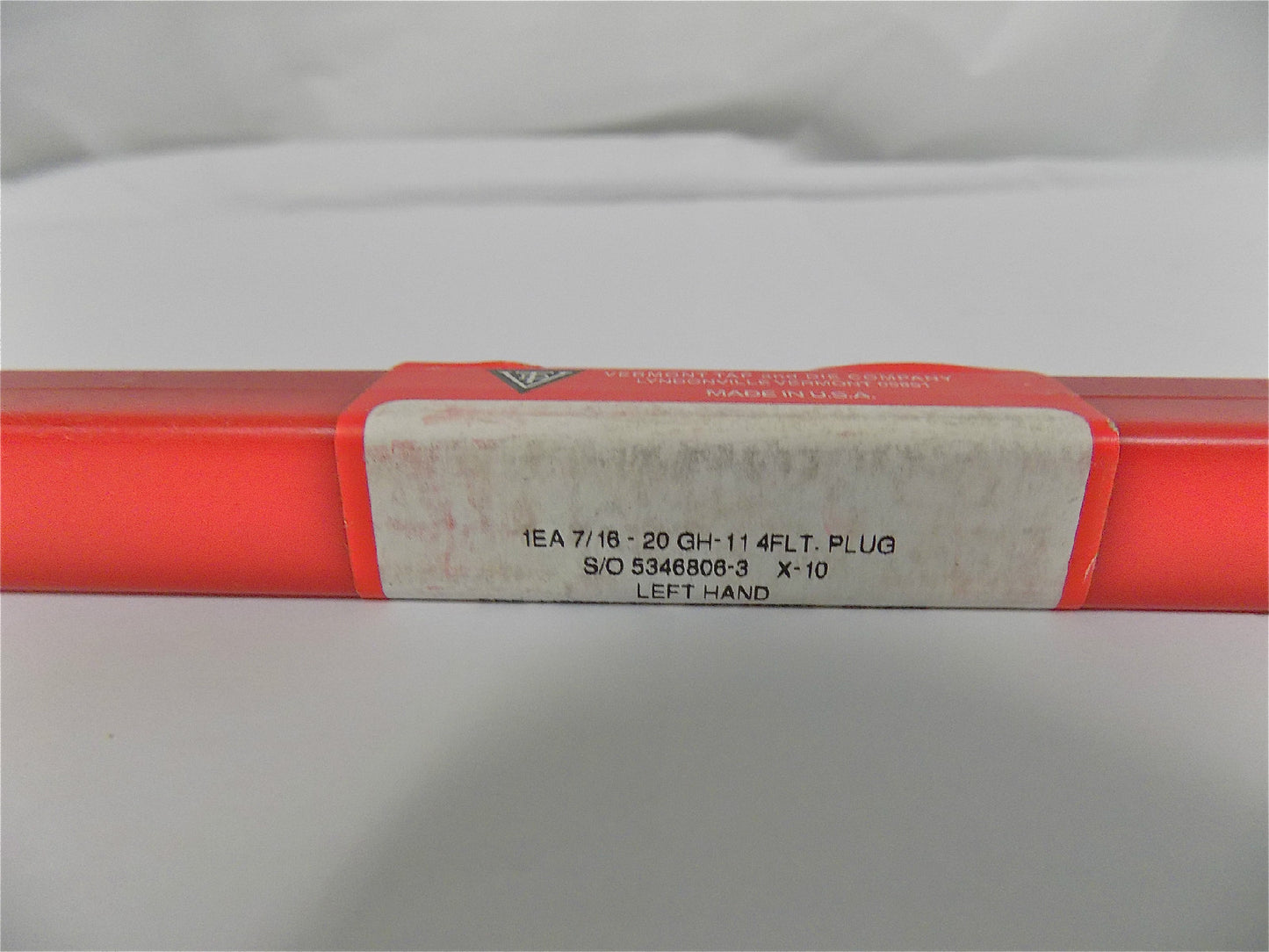 Vermont Tap & Die Plug Tap GH-11 4FL 7/16" - 20 NF Left Hand Lot of 2 USA #27232