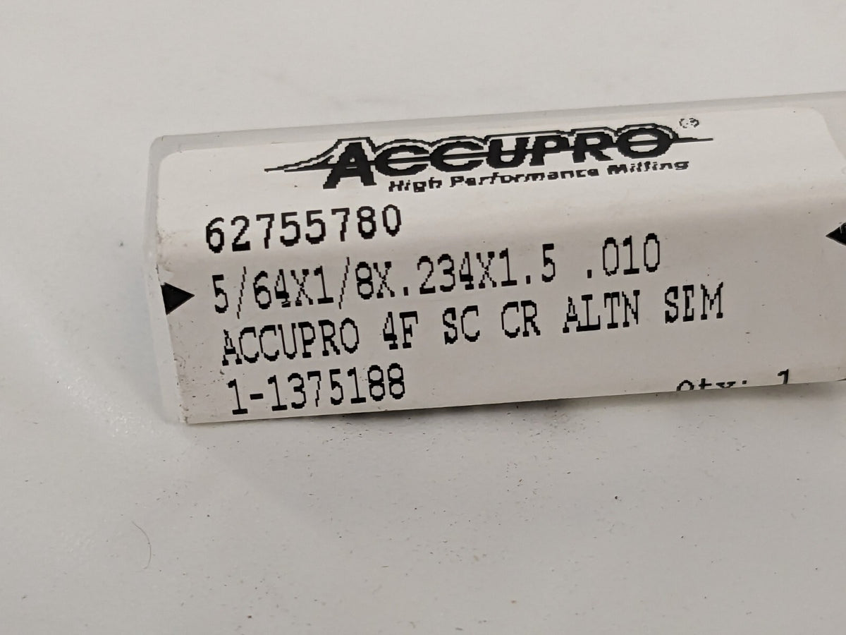ACCUPRO Corner Radius End Mill: 0.0781 Dia, 0.234 LOC 4 Fl 14796316