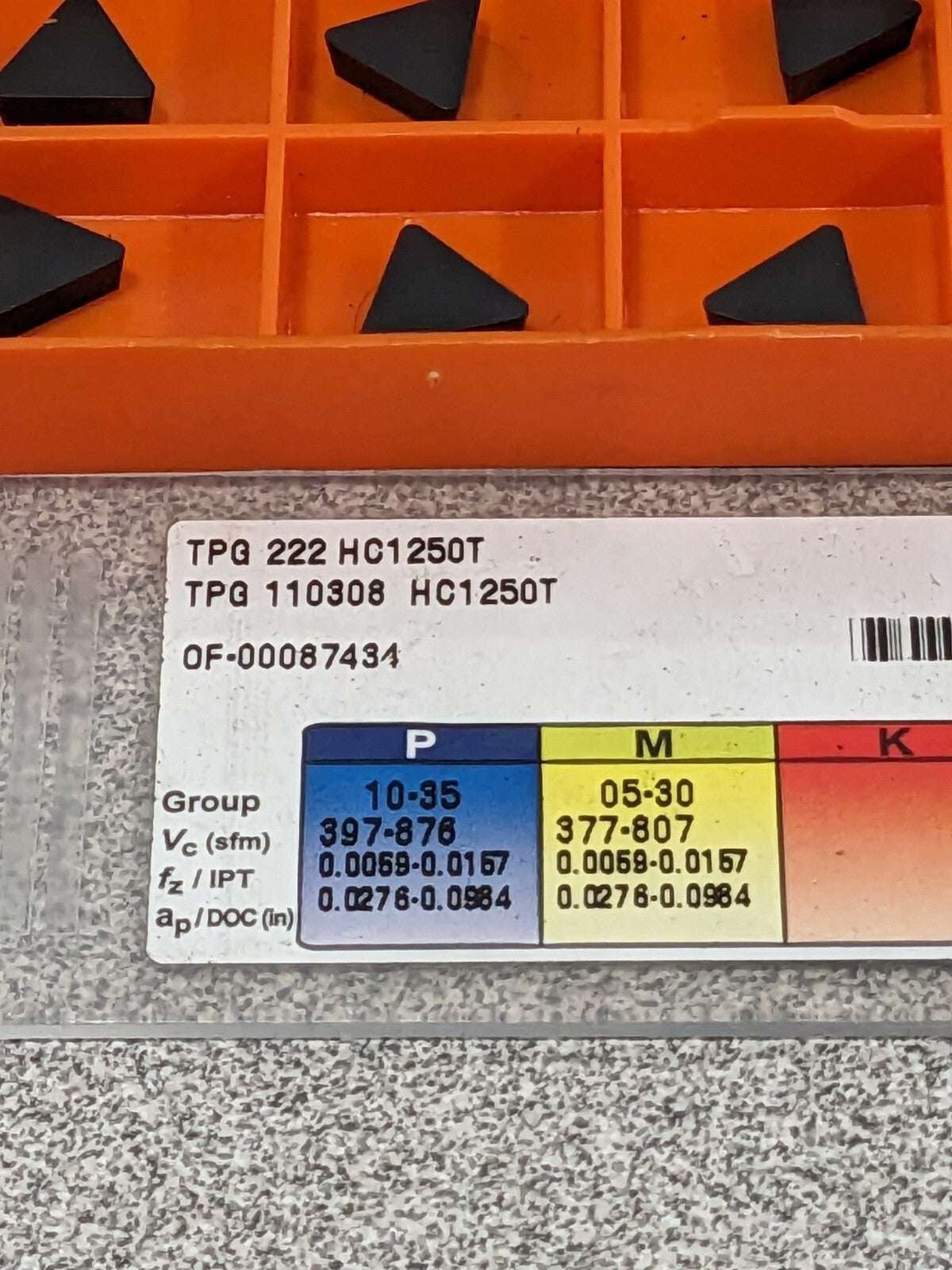 HERTEL Turning Insert: TPG222 HC1250T, Solid Carbide Qty 7 42800482