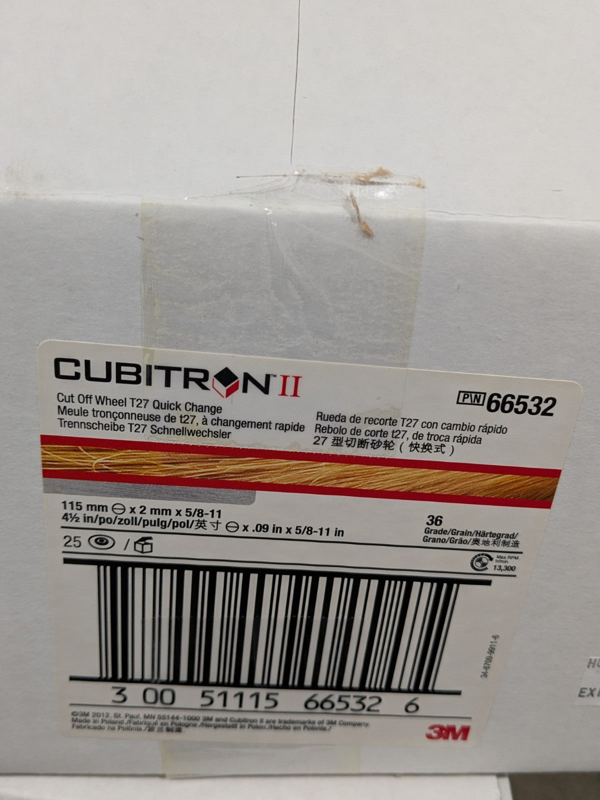 3M Quick Change, 4.5 in x .09 in x 5/8"-11, Type 27 Box of 25 7100234193
