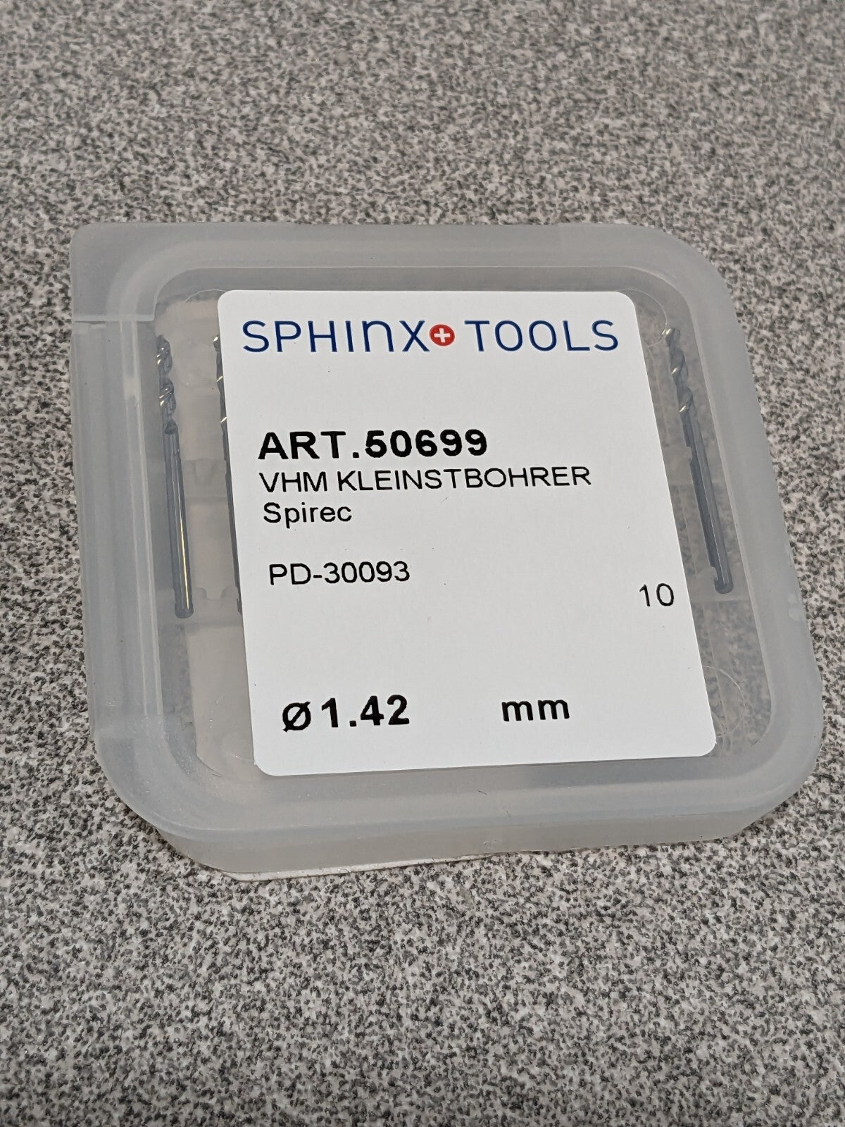 Sphinx Micro Drill Bit: 0.0142" Dia, 118 ° Point, Solid Carbide Qty 1040.50699.0