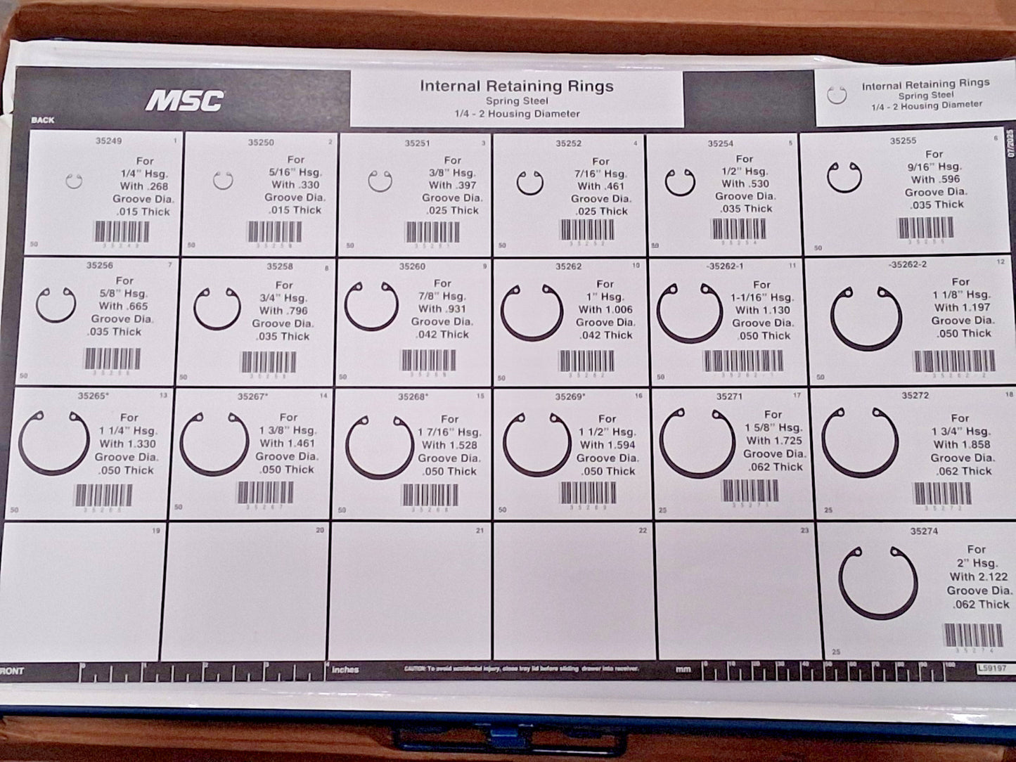Professional Snap Internal Retaining Ring Assortment 875Pcs 09850462