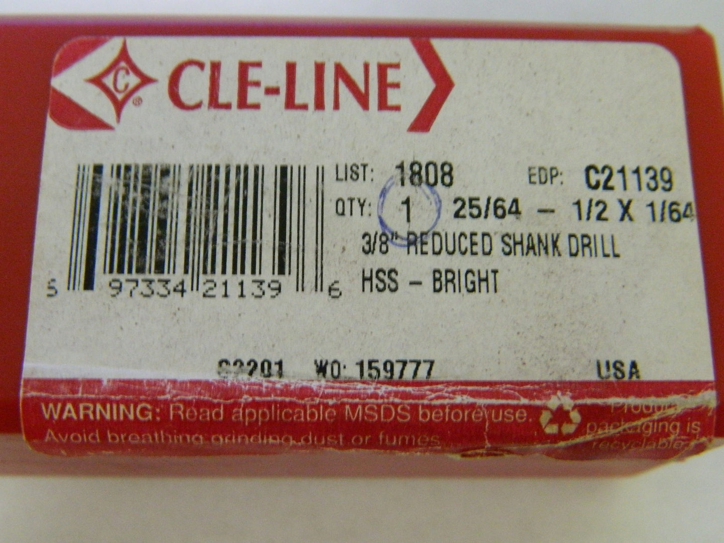 Cle-Line 25/64 to 1/2", 118° Point, Bright Finish High Speed C21139