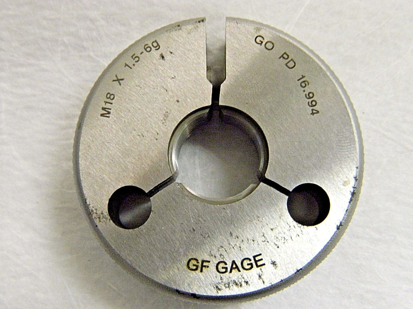 GF Gage Double Ended Ring Thread Go No Go Gage M18 x 1.5 6G #R1801506GS