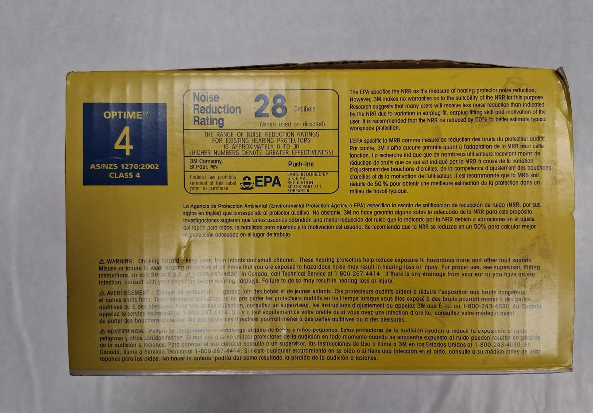 3M Earplugs 28.00 dB Foam Cylinder Push-In Uncorded 7000127213