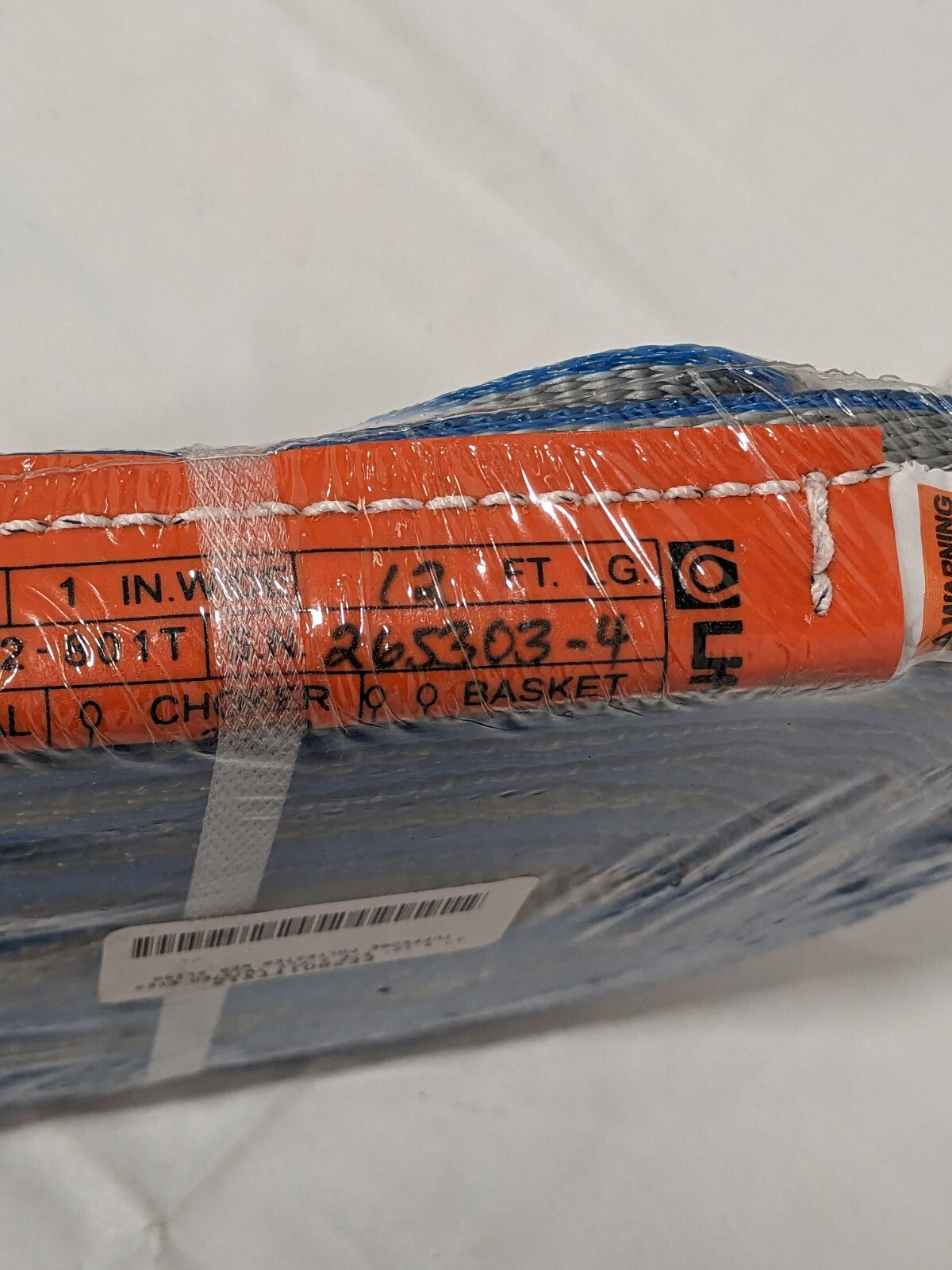 LIFT-ALL Twisted Eye & Eye, Type 4 Web Sling: 12' Long, 1" Wide EE2801TTX12