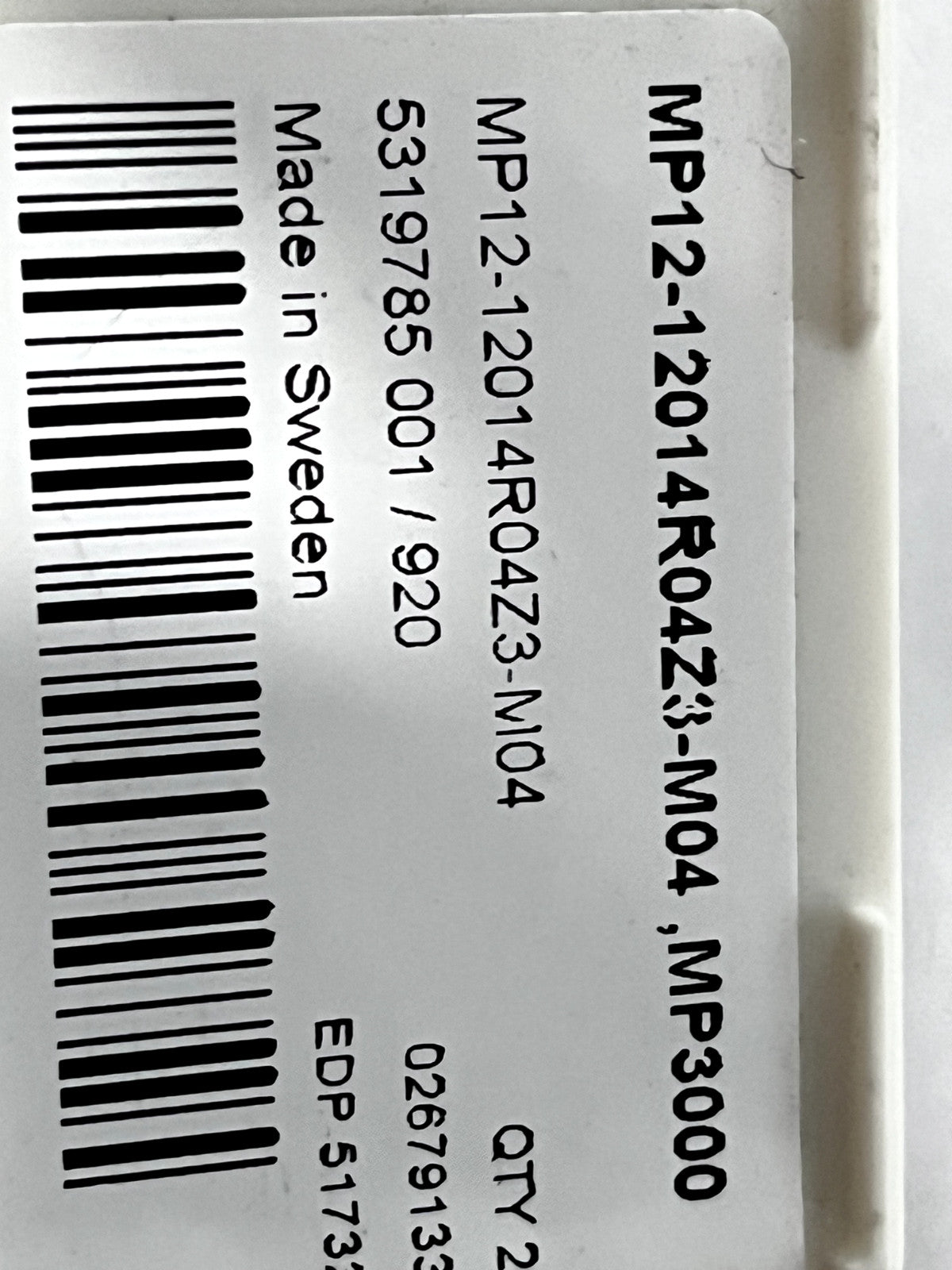 SECO Slotting Milling Tip Insert: MP12-12014R04Z3-M04 MP3000, Carbide