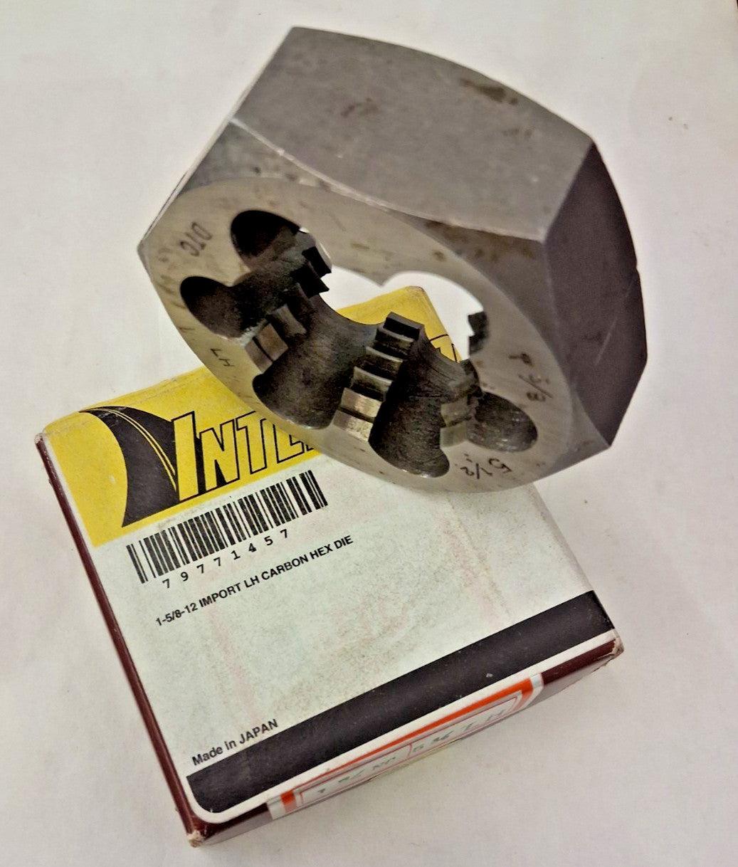 Interstate Hex Rethreading Die 1-5/8-12 1" Thick Carbon Steel 79771457