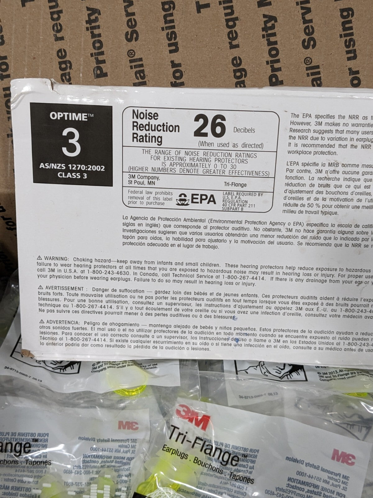 3M Earplugs: 26 dB, Foam, Flanged, Roll Down, Corded Qty 100 7000127187