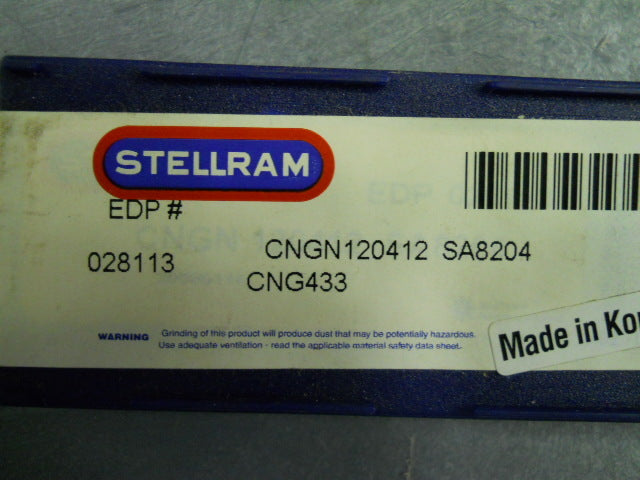 Stellram Ceramic Inserts CNGN120412 CNG433 SA8204 Qty. 10 028113