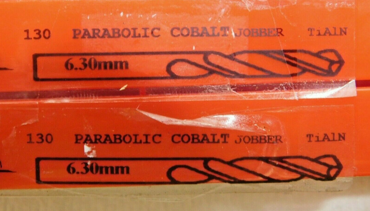 Accupro Cobalt Parabolic Jobber Drills RH TiAlN 6.30mm 130º Qty 5 05926951