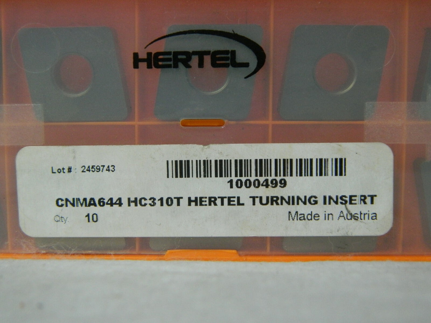 Hertel CNMA644 HC310T Carbide Turning Insert Qty 10 1000499