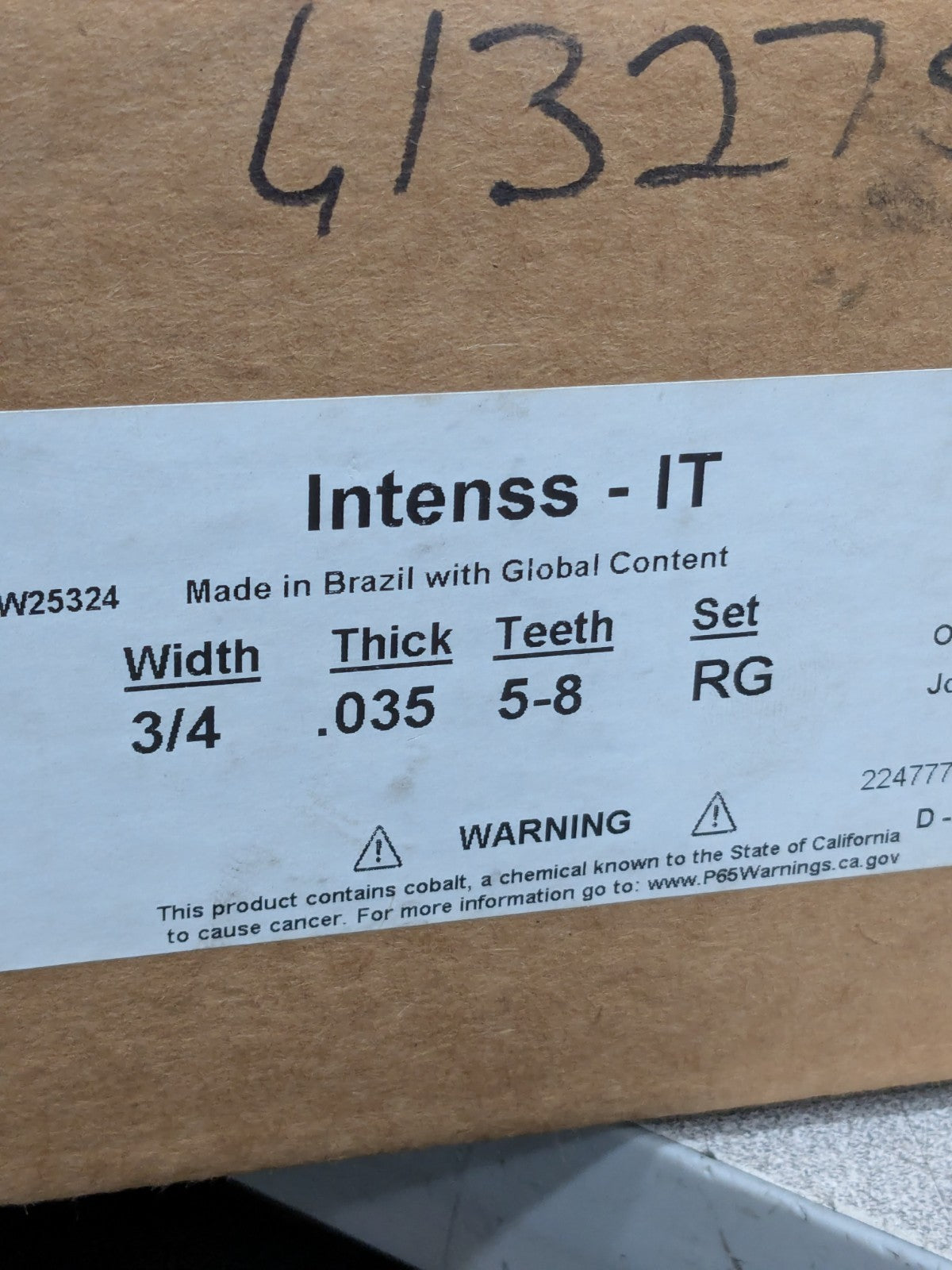 Starrett Welded Band Saw Blade: 7' 9 Long x 3/4" Wide, 5 to 8 TPI 99198-07-09