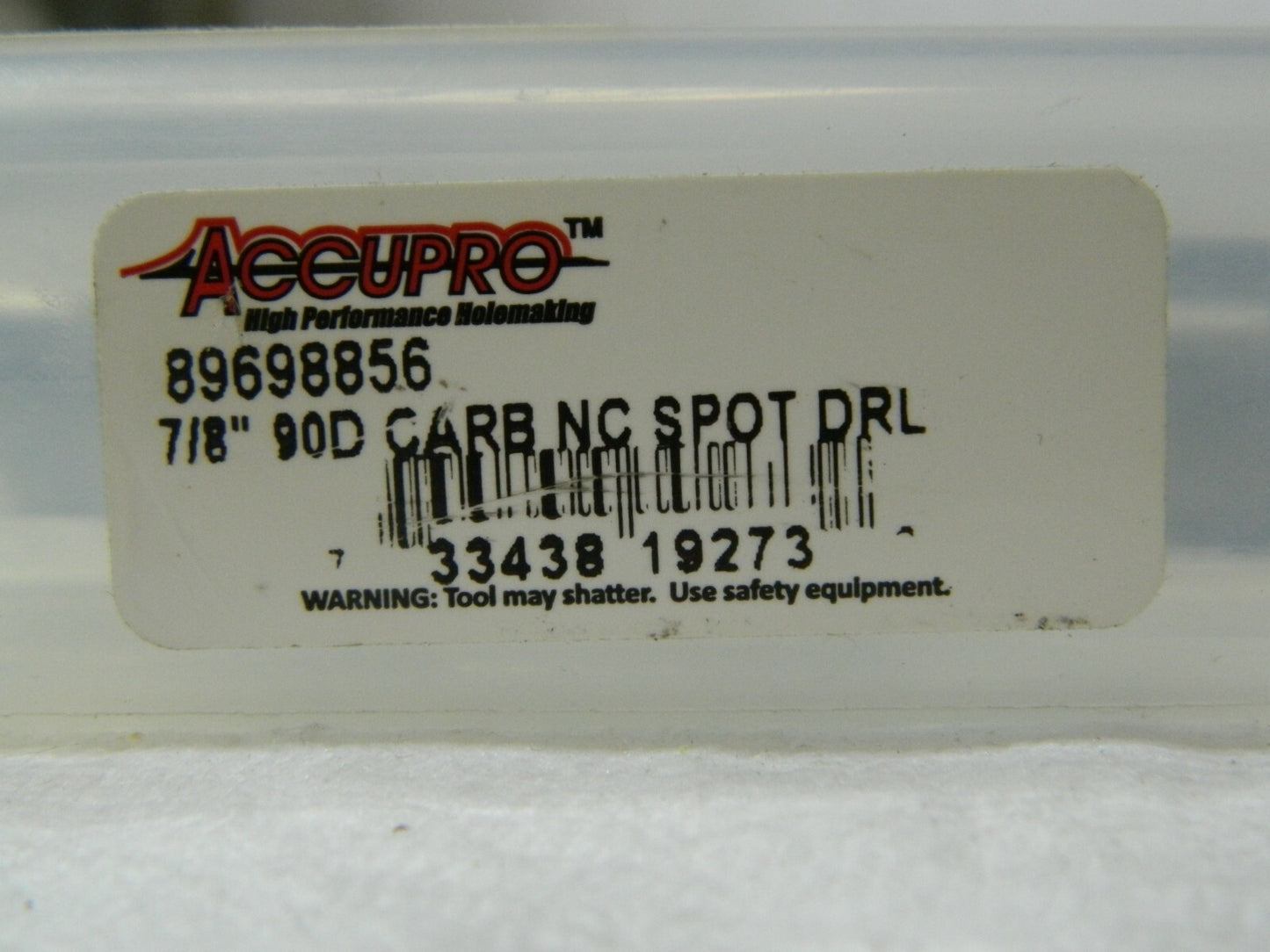 Accupro Solid Carbide Spotting Drill 7/8" Body Diam 90° 4" OAL 8969885