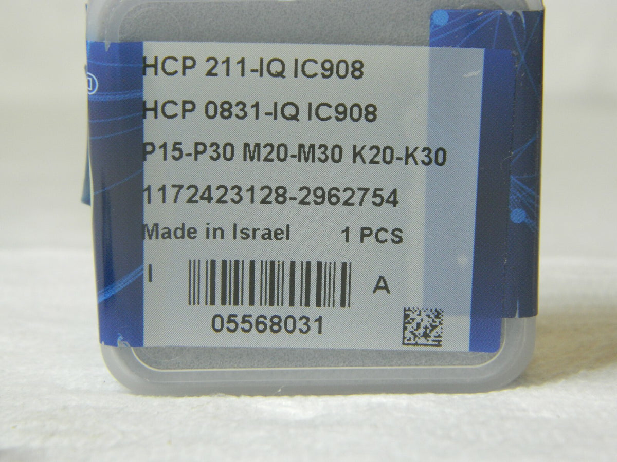 Iscar Replaceable Drill Tip Series HCP-IQ, 21.1mm Diam Grade IC908 5568031