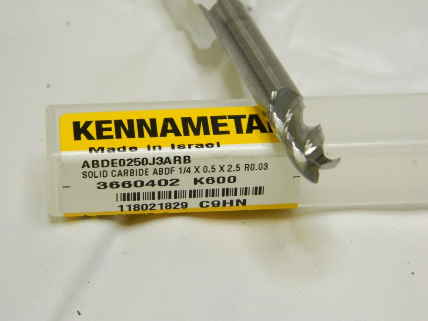 Kennametal SC Sq End Mill 1/4 Dia, 1/2 LOC, 1/4 Shk Dia 2-1/2 OAL, 3 FL 3660402