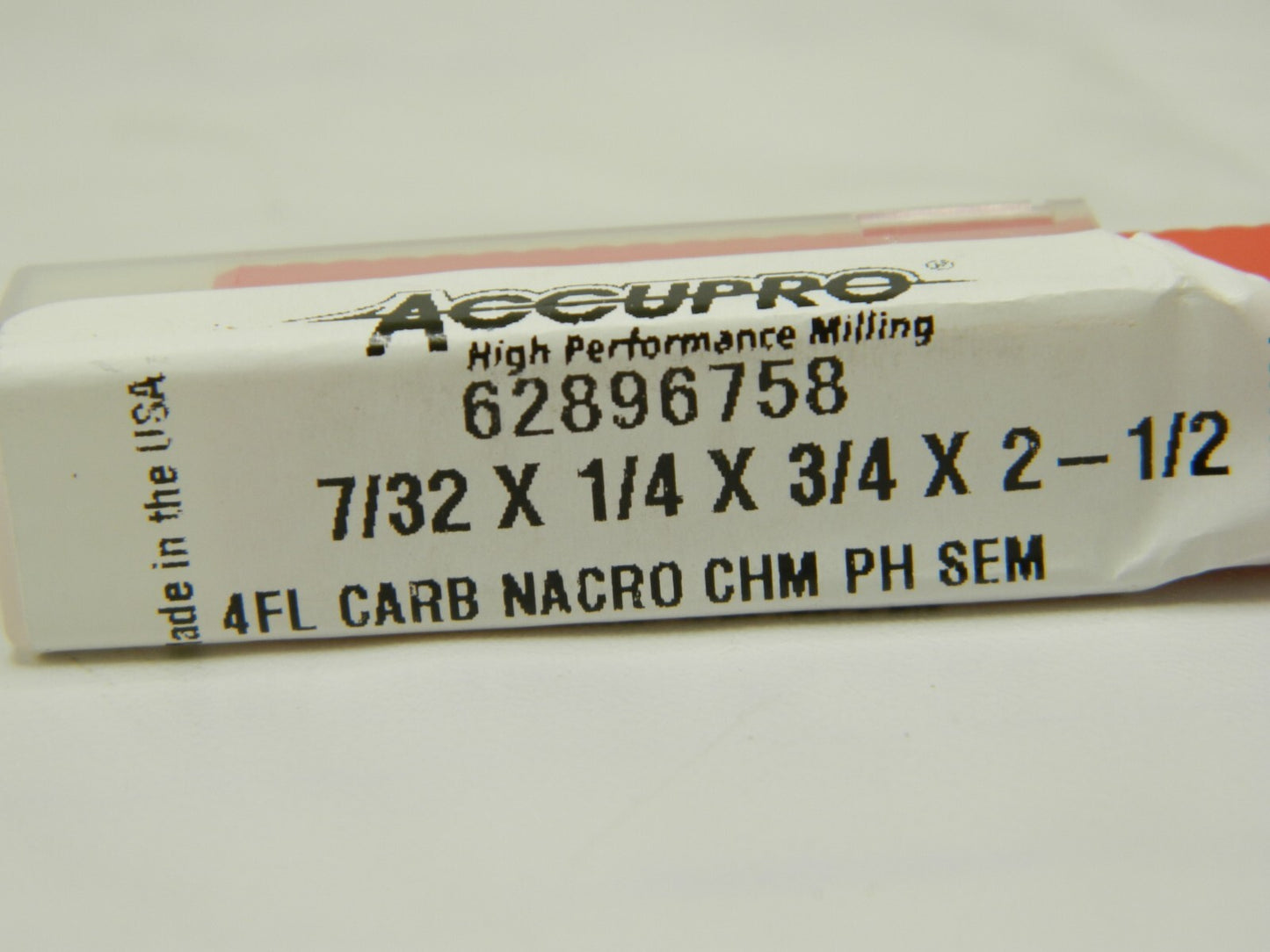 ACCUPRO Corner Chamfer End Mill: 7/32 Dia, 3/4 LOC 4 FL 62896758