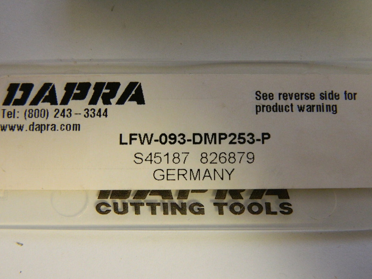 Dapra LFW093 DMP253P CARB MILLING INSERT QTY 10 LFW093 DMP253-P