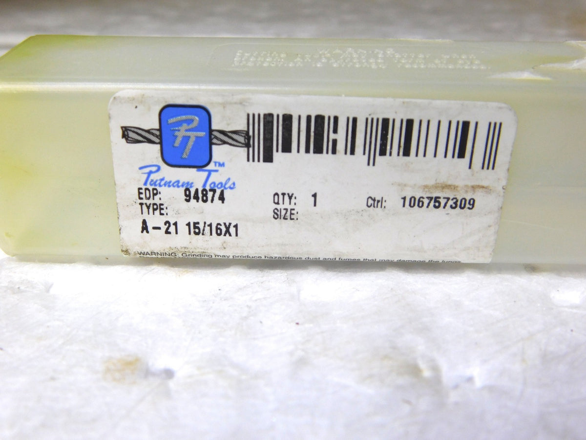 Putnam Tools HSS Dbl End Square End Mill 15/16 Dia 4Fl RH 1 Shk Diameter 94874