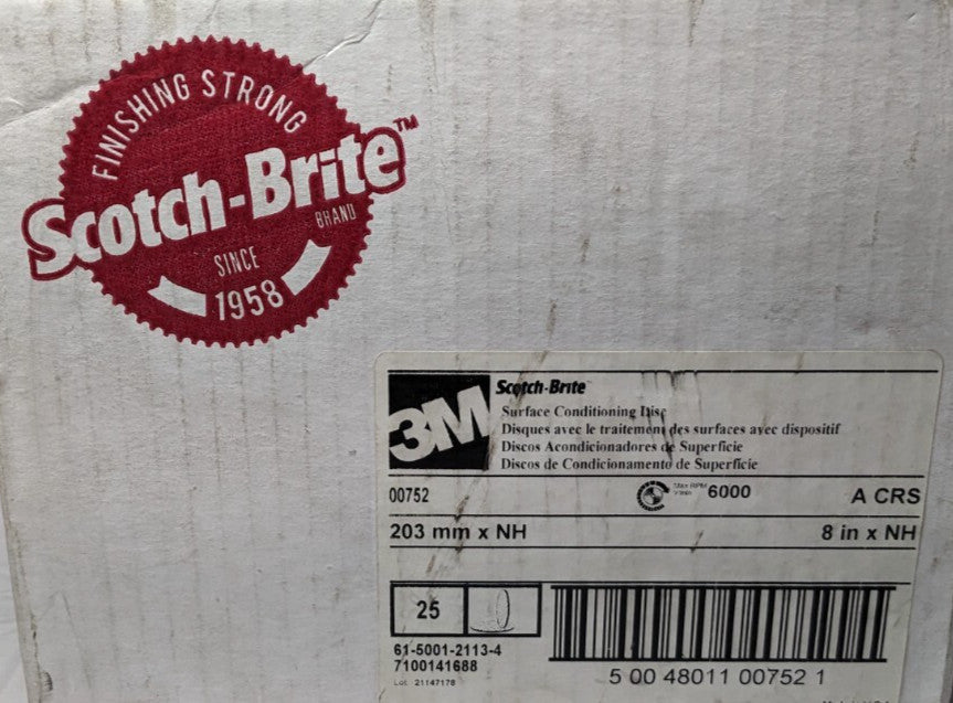 3M Hook & Loop Disc 8" Dia Non-Woven Aluminum Oxide 25pcs 7100141688