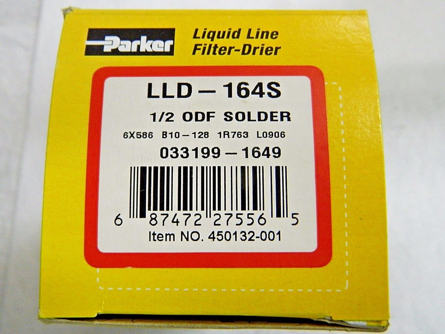Parker Liquid Line Filter-Drier 1/2" ODF Solder LLD-164S