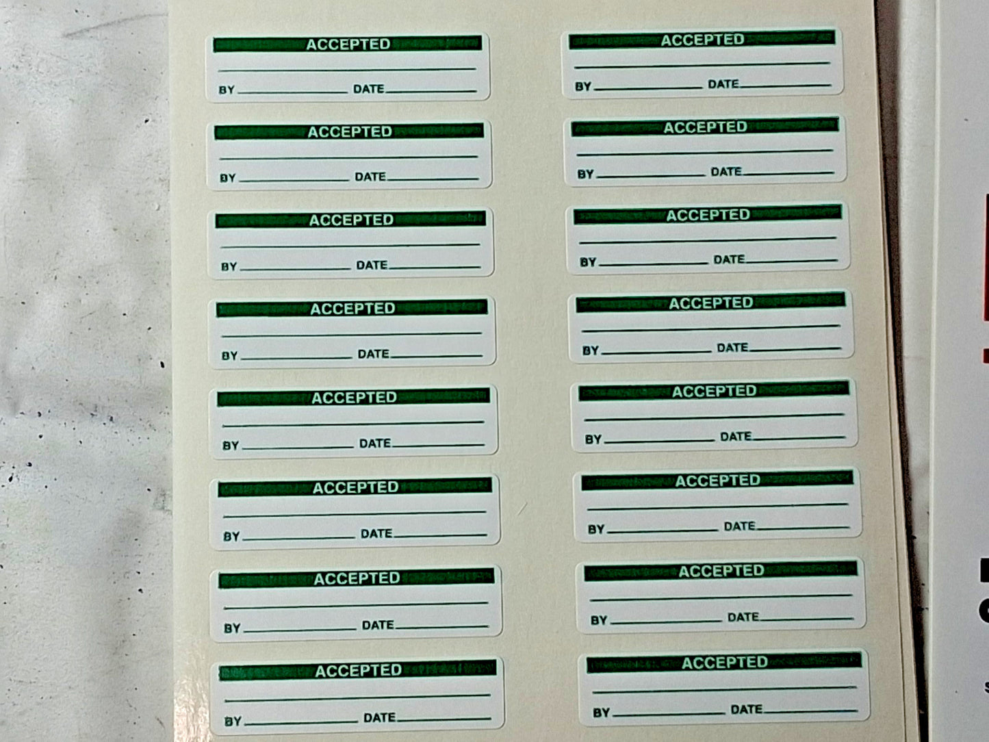 SPI Inspection & Quality Label "Accepted _BY_DATE_" Rectangle 5PK 14-100-2