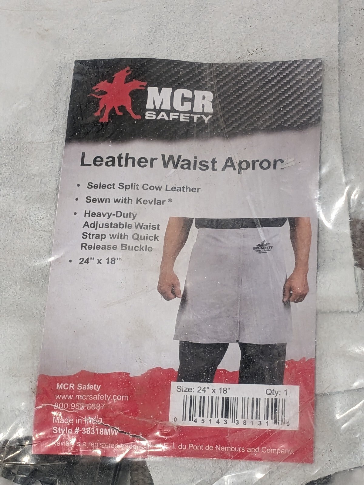 MCR SAFETY Waist Apron: 14 oz, Leather One Size, 1 Pocket Qty 2 38318MW