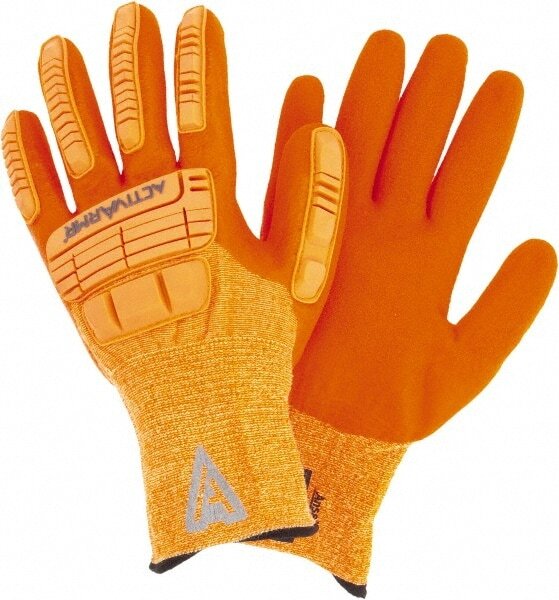 Ansell 12pk Size 10 Hi Viz Orange ActivArmr 15 Gauge Spandex gloves 97-120-10