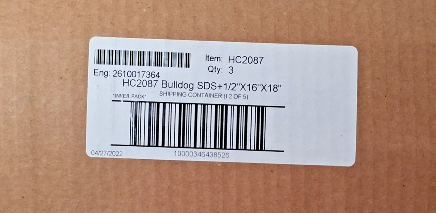 BOSCH QTY3 Carbide-Tipped Rotary/Hammer Drill Bits 1/2" Dia SDS+ Shank HC2087