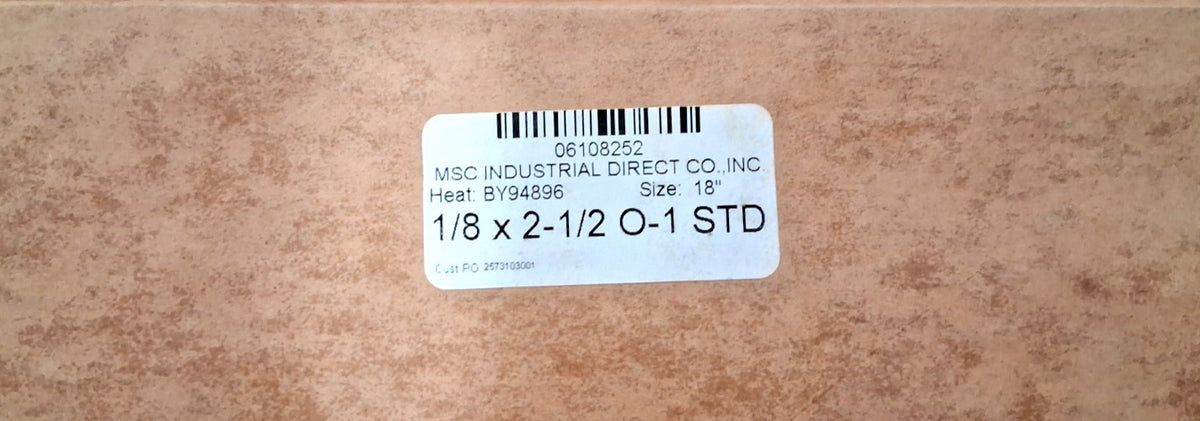 Oil-Hardening Flat Stock 1/8" Thick 2-1/2"W 18"L ±0.001"Th 06108252