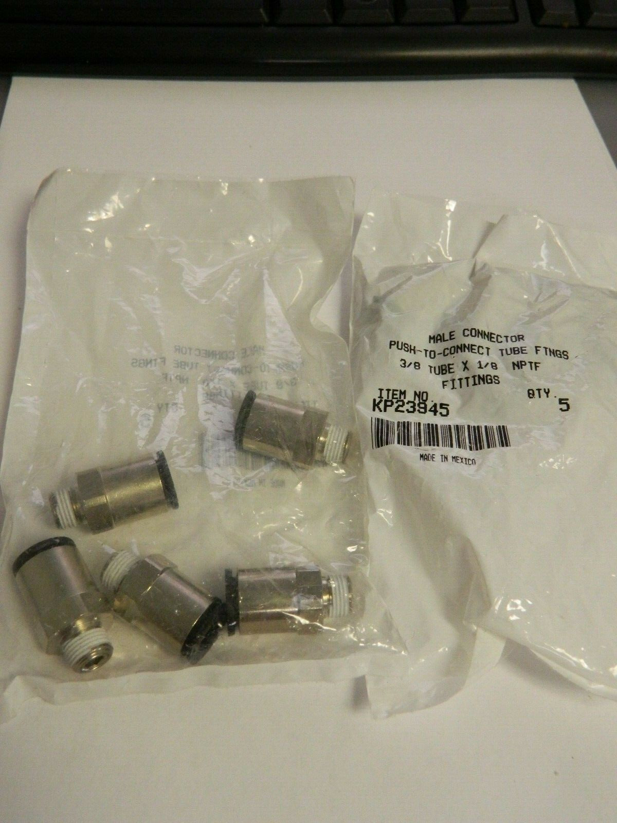 Parker 3/8" OS Diam 1/8 NPT Nickel Plated Brass PTC Tube Male Connector QTY