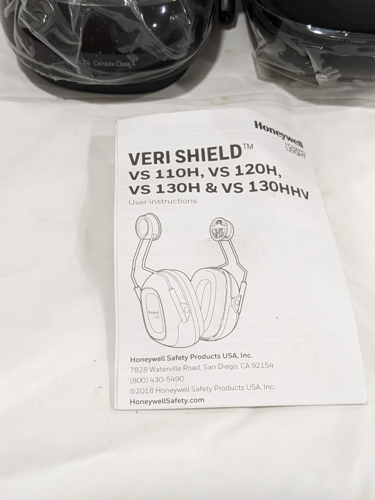 Honeywell VS120H VeriShield Helmet Earmuffs Box of 10 1035121-VS
