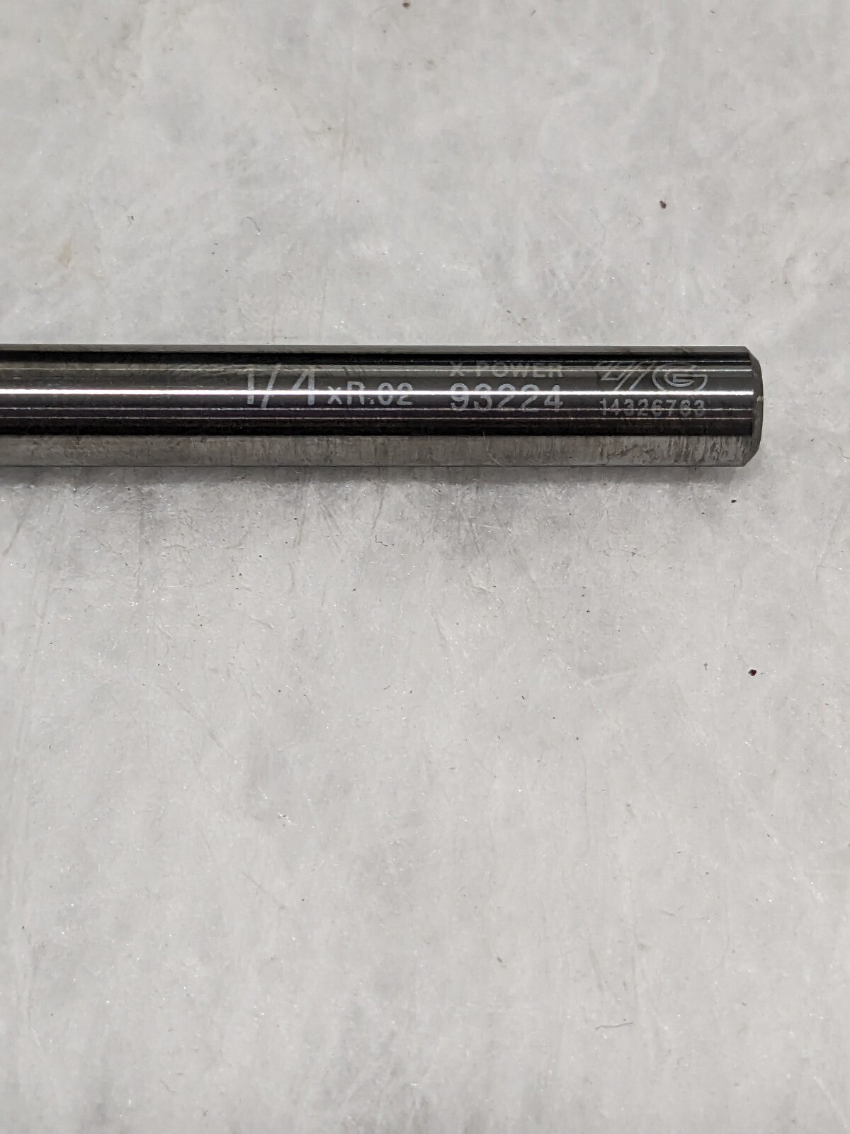 YG-1 Carbide End Mill 1/4" 4FL w/.020" Rad, .5"LOC,Qty 2 GM639905