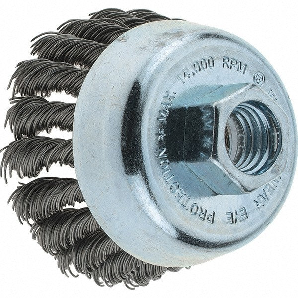 Tru-Maxx Cup Brush: 2-3/4" Dia, 0.02" Wire Dia Steel Knotted Box of 2 GSSC000006
