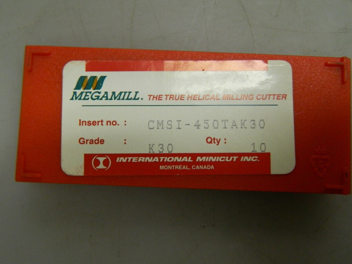 Megamill Milling Inserts 10 Pack CMSI-450TAK30
