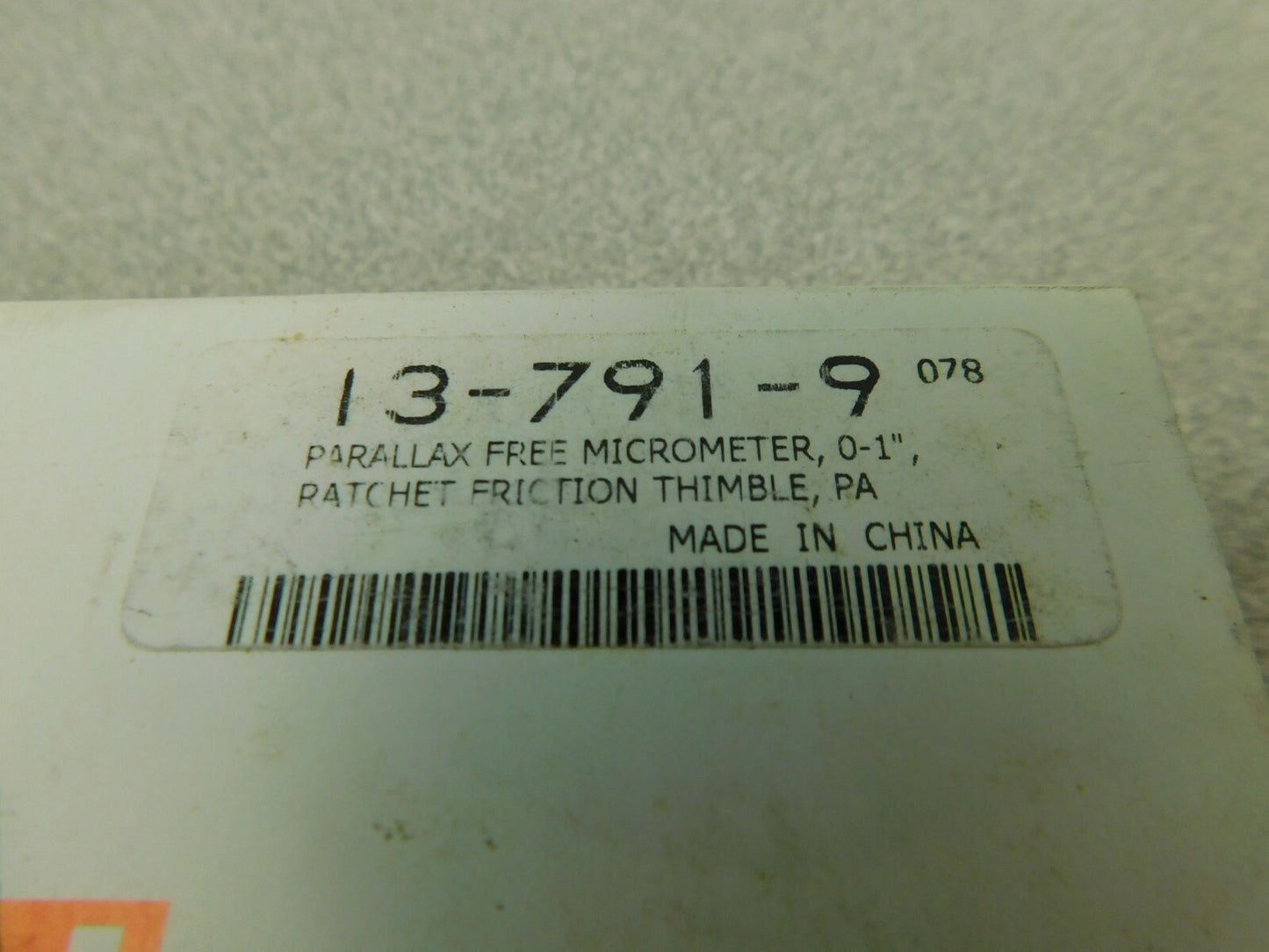 SPI Mechanical Outside Micrometer 0-1" Range .0001" Graduation 13-791-