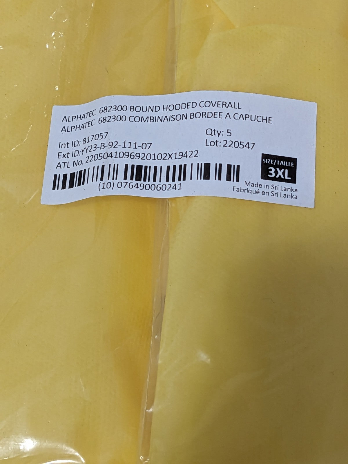 ANSELL Non-Disposable Chemical-Resistant Coveralls: Sz 3XL Qty 5 YY23-B92-111-07
