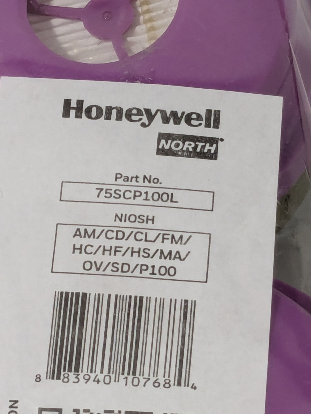 Honeywell Acid Gas & Organic Vapor Series 5500, 7700, 5400, 7600 2 PK 75SCP100L