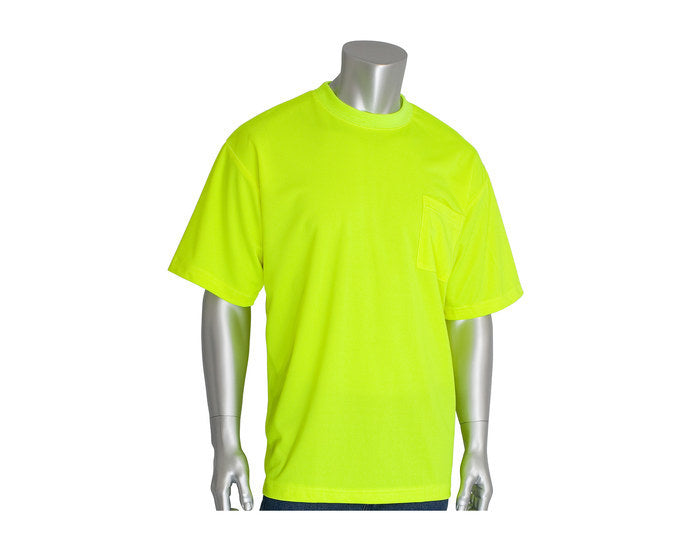 PIP Hi-Viz T-Shirt Non-ANSI Short Sleeve Size Small Qty. 8 #310-CNTSNLY-S