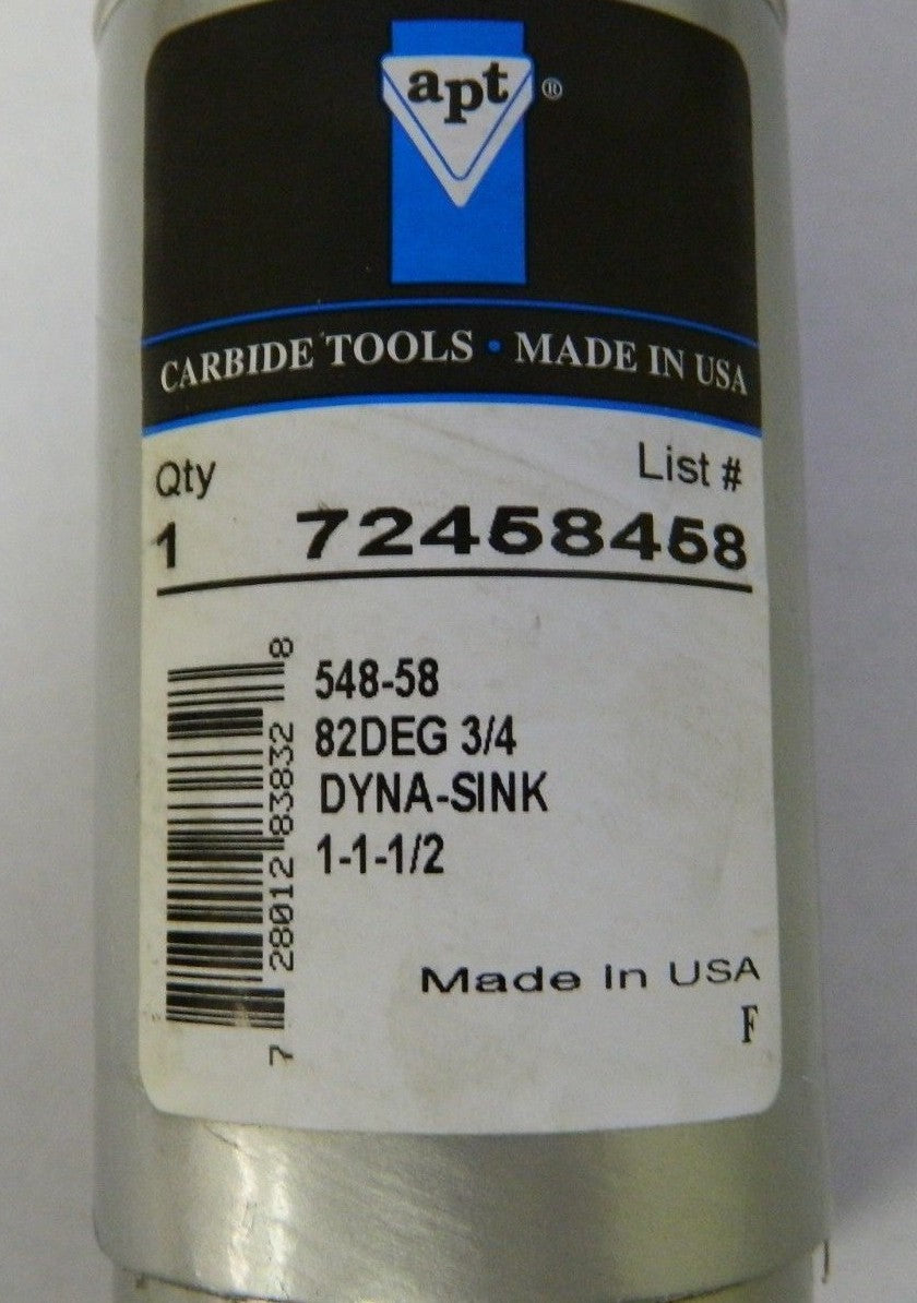 APT Insertable Counter Countersink 84° 3/4" Dia. #548-58